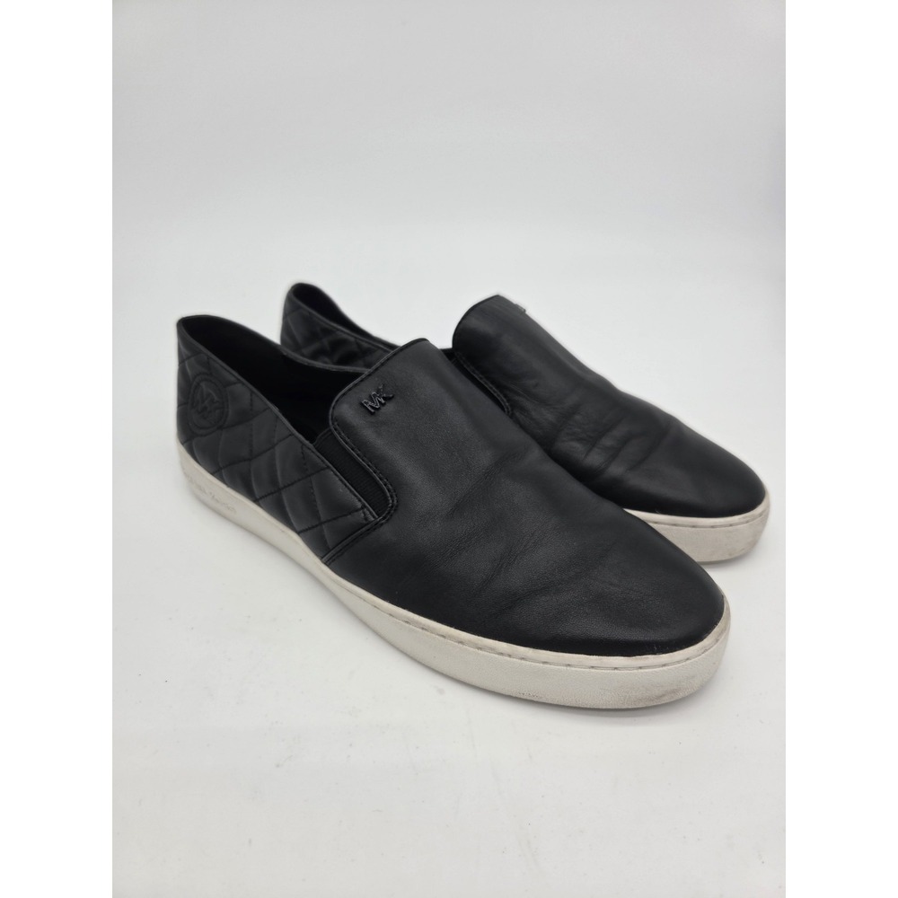 MICHAEL KORS Keaton Quilted Heel Slip-On Sneaker Size 10M Leather Upper Black